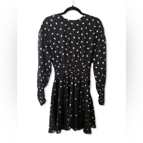 NWT Misa Los Angeles Davie dress diamond clip dot chiffon mini black Revolve XS - Picture 6 of 11